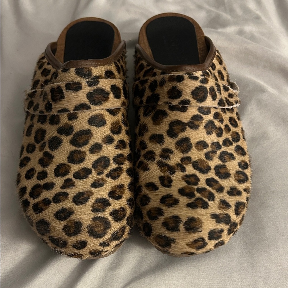 Leopard Print Sanita Clogs